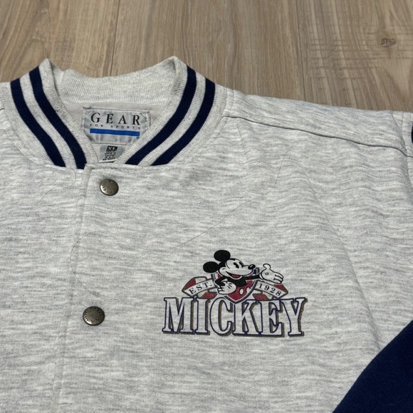 Vintage Mickey Mouse Varsity Bomber Jacket Gear For Sports Men's Size XL - Picture 3 of 7
